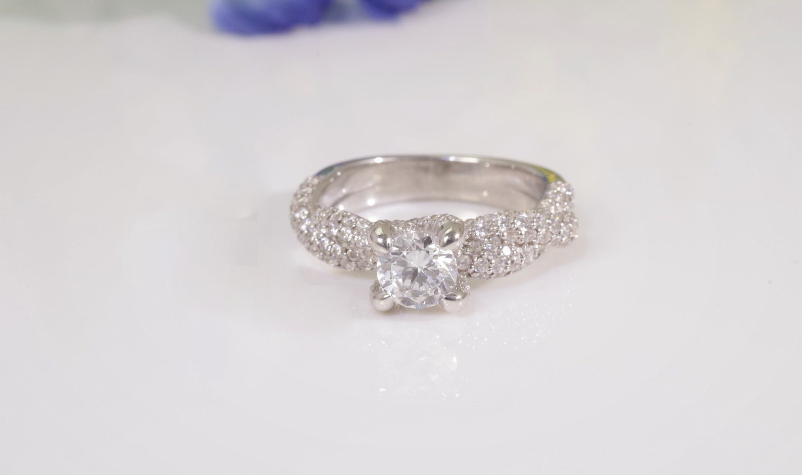 0.84 CT Petite Twisted Diamond Engagement Ring, Unique Sustainable Diamond Ring for Women, Promise Ring, Anniversary Gift